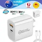 DUAL USB Wall Charger Fast PD Power Adapter Type C QC3.0 For Android iPhone iPad