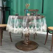Waterproof Round Tablecloth Transparent PVC Embroidery Rectangle Table Cloth