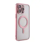 Reiko Magnetic Wireless Charging TPU Bumper Case for iPhone 14 Pro Max in Pink |