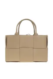 BOTTEGA VENETA Arco Small $3700 Taupe Intreccio Tote Bag New & Authentic