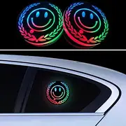 2 Pcs Car Window Led Lights,7 Colors Ambient Lighting Car,USB Rechargeable Car Interior Lights,Car Decoration Lights Portable,Ambient Led Lights for Car Interior