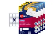 Avery 959062 L7158 Address Labels Sure Feed Laser 30/Page White 100 Sheets Pack 4