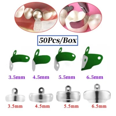 50Pcs/Box Dental Matrix Bands Coat Non-Stick Sectional Contoured Metal Matrice