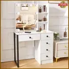 Dressing Table With Drawers Sliding Mirror Makeup Desk Vanity Table Organizer