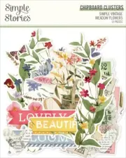 Simple Vintage Meadow Flowers Chipboard-Clusters