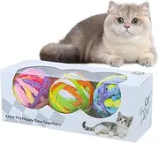 Interactive Cat Ball,Cat Toy Ball Interactive Games - Soft Chew Games with Jingle Bells, Teeth Supplies for Kitten Puppy Exercise Chasing