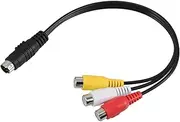 Uonlytech Quick Setup Video Adapter Cable 4 Pin S-Video to 3rca for Tv Projector Monitor HDTV Long-Lasting Build
