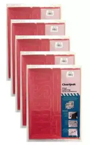 Chartpak 4-inch Red Stick-on Vinyl Capital Letters (01177), 5 PACKS