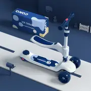 Kids Scooter 2 In 1 Foldable -White Blue Ice Cream
