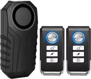 113dB Wireless Bike Alarm with 2 Remotes & Vibration Motion Sensor