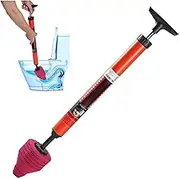 Toilet Unclogger, Toilet Plunger 25 Inch High Pressure Toilet Unclogger with Flexible Rubber Poartable Sink Plunger Air Plunger for Toilet Floor Drain, Clogged Pipe, Plunger