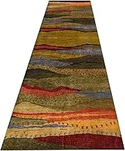 Hallway Runner Rug Non Slip Long 100cm 1.5m 200cm 2.5m 300cm 3.5m 400cm 4.5m 5m 6m Carpet Floor Mat Washable Low Pile Irregular Pattern Area Rug Floor Rugs for Living Room Corridor Kitchen(3.3ft×19.7