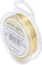 Artistic Wire 28 Gauge Tarnish Resistant Brass Craft Jewelry Wrapping Wire, Gold Color, 40 yd