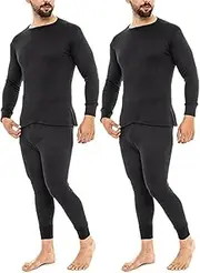 [DOLCE ENVY] Men's Thermal Pack of 2 Set Long John Bottom and Long Sleeve Tops Warm Base Layer for Winter Suitable For Daily Use High-Performance