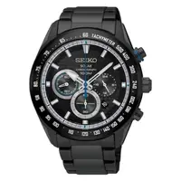 在飛比找PChome24h購物優惠-SEIKO 精工Criteria 太陽能 競速賽車三眼計時運