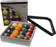 Kelly Pool Marble Marbleised Pool Snooker Billiard Balls 2 Inch and Triangle