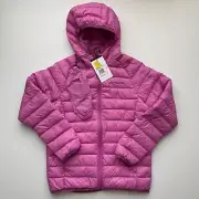 Macpac Uber Down PufferJacket Hoodie Kids Pink Lightweight Size 12