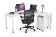 Quadro Square Legs - L Shaped Corner Office Desk [1400L x 1450W]