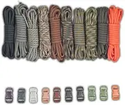 Paracord Planet Paracord Survival Bracelet Project Tan Colors Combo Kit with 100 Feet in 10 Colors and 10 Buckles