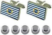 [Select Gifts] Shirt Dress Studs Sao Jose dos Campos City Sao Paulo State Flag Cufflinks