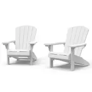 Keter Alpine Adirondack Chair - White - 2 PACK