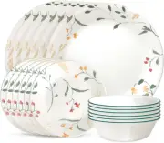 Corelle Vitrelle 18 Piece Glass Dinnerware Sets, Service for 6, Triple Layer ...