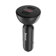 4.8A LCD Display Dual USB 360 Rotation Quick Charger Car Charger Adapter for iPhone X S9 S8 BLACK COLOR