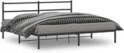 Metal Bed Frame, Storage Underneath, Black King Size Bedframe, Slats, Bedroom Furniture, BedHead, Frame for Mattress