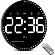 Digital Wall Clock,10" Digital Clock Large Display with Remote Control,Adjust...