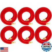Woanger 6 Pack Velvet Stanchion Rope, 5 Feet Crowd Control Stanchion Ropes Sa