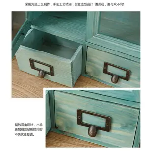 復古收納櫃 zakka實木抽屜式木製收納櫃 木質儲物櫃掛壁櫃 展示小木櫃 日係簡約置物架 雜