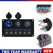 Switch Panel Charger ON-OFF Toggle LED Rocker for Car Boat Marine 6 GANG Replace (for: Daihatsu)