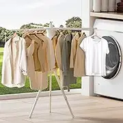 Tripod Clothes Drying Rack Clothing Sturdy Stable Clothes Drying Rack Foldable Adjustable Laundry Drying Rack Clothing Floor Folding Drying Rack Heavy Duty clothes Garment Rack for Travel