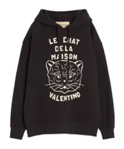 Valentino Garavani Chat de La Maison Drawstring Hoodie S,XL,XXXX,XS,L,XXXL,XXL,M Black