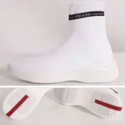 39 NEW $690 PRADA Woman's White TECH FABRIC Sporty SOCK KNIT TRAINERS SNEAKERS