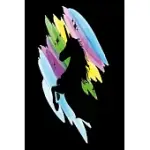 HALF RAINBOW UNICORN NOTEBOK BLACK: UNICORN NOTEBOOK, DIARY AND JOURNAL WITH 120 LINED PAGES WITH RAINBOW