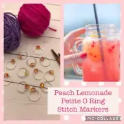 Peach Lemonade Petite O Ring Stitch Markers (knitting, Handmade)