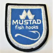 Mustad Fish Hooks Embroidery Iron On Fishing Company Logo Patch NEW