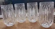Mikasa Saxon Highball 6” Glasses 13oz Set of 4 Clear Cut Crystal Tumblers Heavy