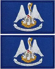 Uijokdef Uijokdef 2 PCS Louisiana Flag Patches Hook and Loop Fastener Embroidered Patch DLY Accessories (Louisiana)