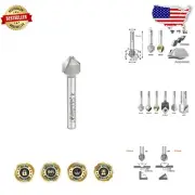 Durable V-Groove Router Bit with 90° Angle for Versatile Material Cutting