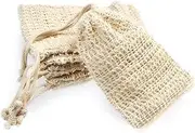 MIFASOO 5 Pack Natural Cotton Soap Saver Bag Zero Waste Mesh Bar Soap Loofah Holder Pouch for Shower