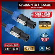 Premium Professional Heavy Duty 14 Gauge SpeakOn to SpeakOn Cable