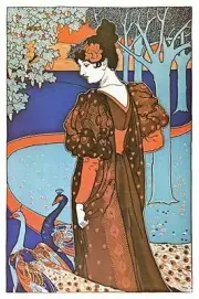 Woman with Peacocks Alphonse Mucha Poster Print