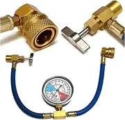 RONGSU Car Air Conditioning AC R134A Refrigerant Hose Pressure Gauge Kits 600~300 PSI Fit for Cars Recharge Hose Accessories