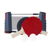 Table Tennis Bats Set Retractable Net Rack 2 Bat + 3 Balls Paddle Practice Kit