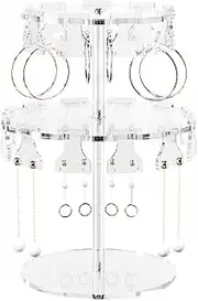 Ausalivan Earring Organizer Holder,Rotating Stud Earring Display Stands for Selling,Acrylic Earring Tree Storage for Women,Cute Jewelry Earring Hanger Rack for Girls