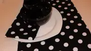 BLACK AND WHITE POLKA DOTS Table Runner 12x 72" L, PARTY WEDDING, BRIDAL, Mouse