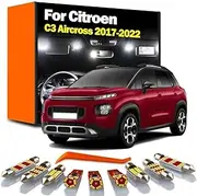 8Pcs LED Interior Dome Map Light Kit, For C3 Aircross 2017 2018 2019 2020 2021 2022 Car Led Lamp