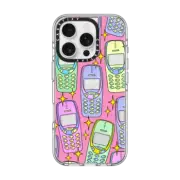 iPhone 16 Pro Clear Case MagSafe Compatible Pastel Barbie retro phone
